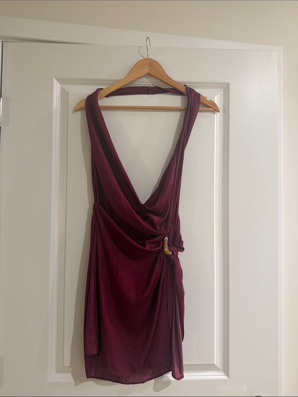 Zara Halter Wine Dress with Side Knot